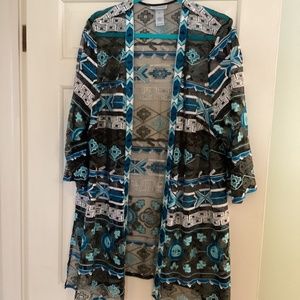 Teal Blue “Burnout” Blazer